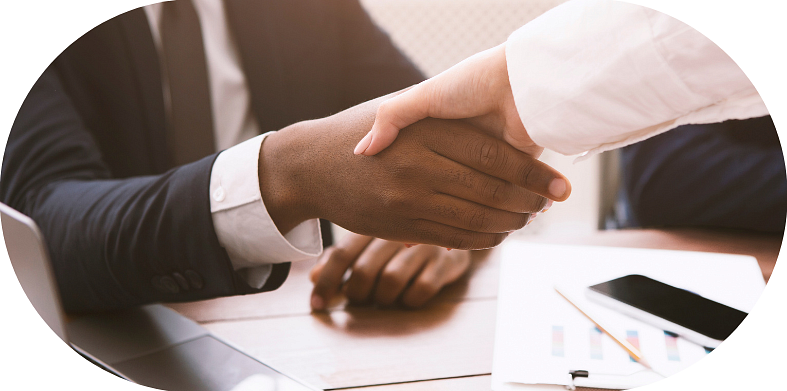 Two people shaking hands