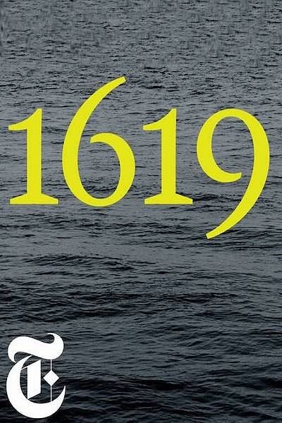1619 in white text over an image of the ocean