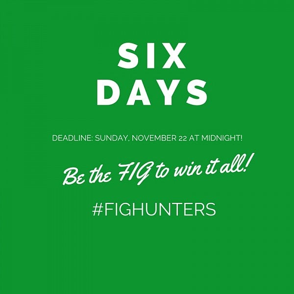 Six days left in FIG Hunters Scavenger Hunt! Deadline is Sunday, November 22nd at Midnight! 