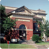 Old fashioned library exterior