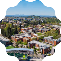 Ariel view of U of O campus